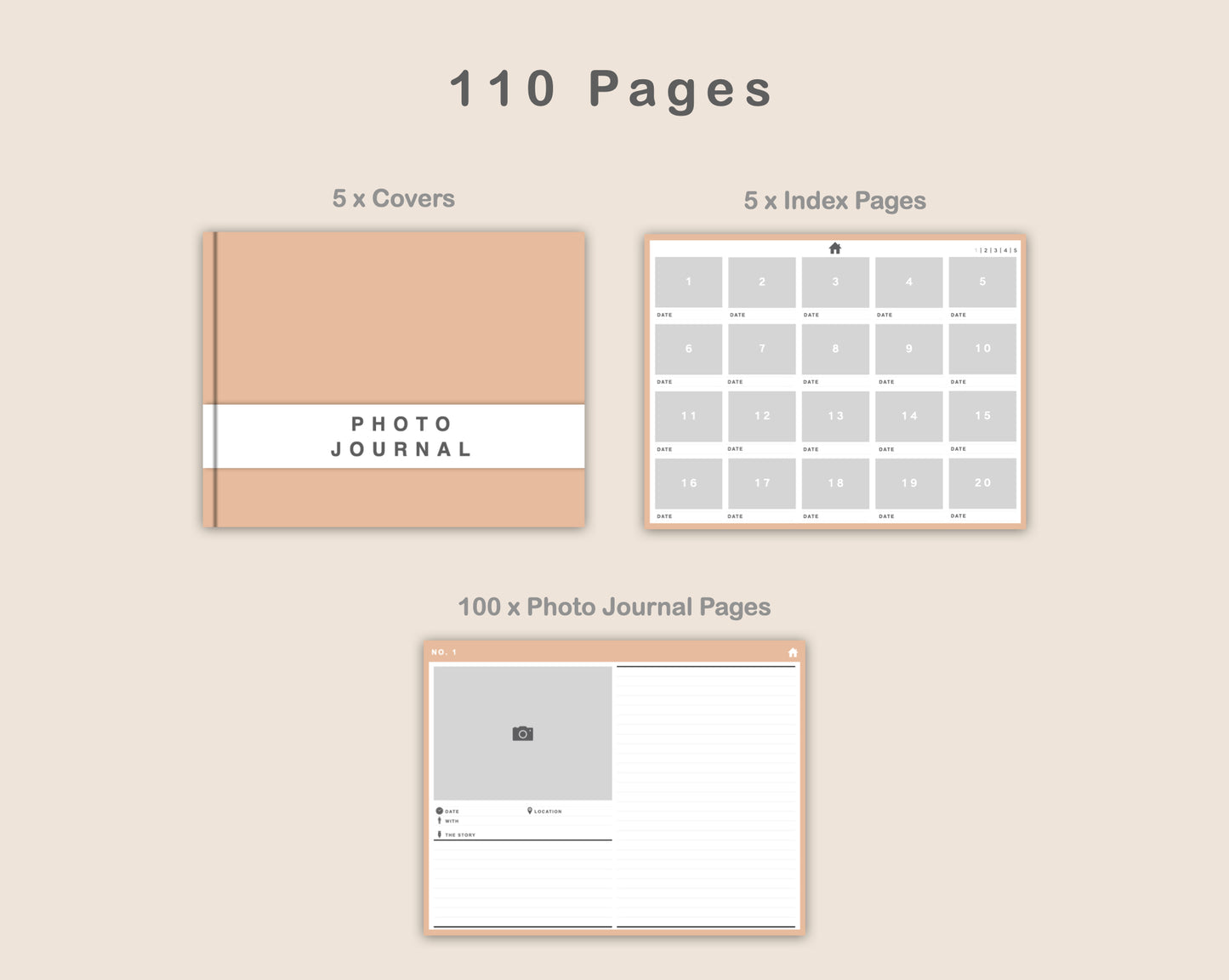 100 Digital Photo Album - Coffee Brown