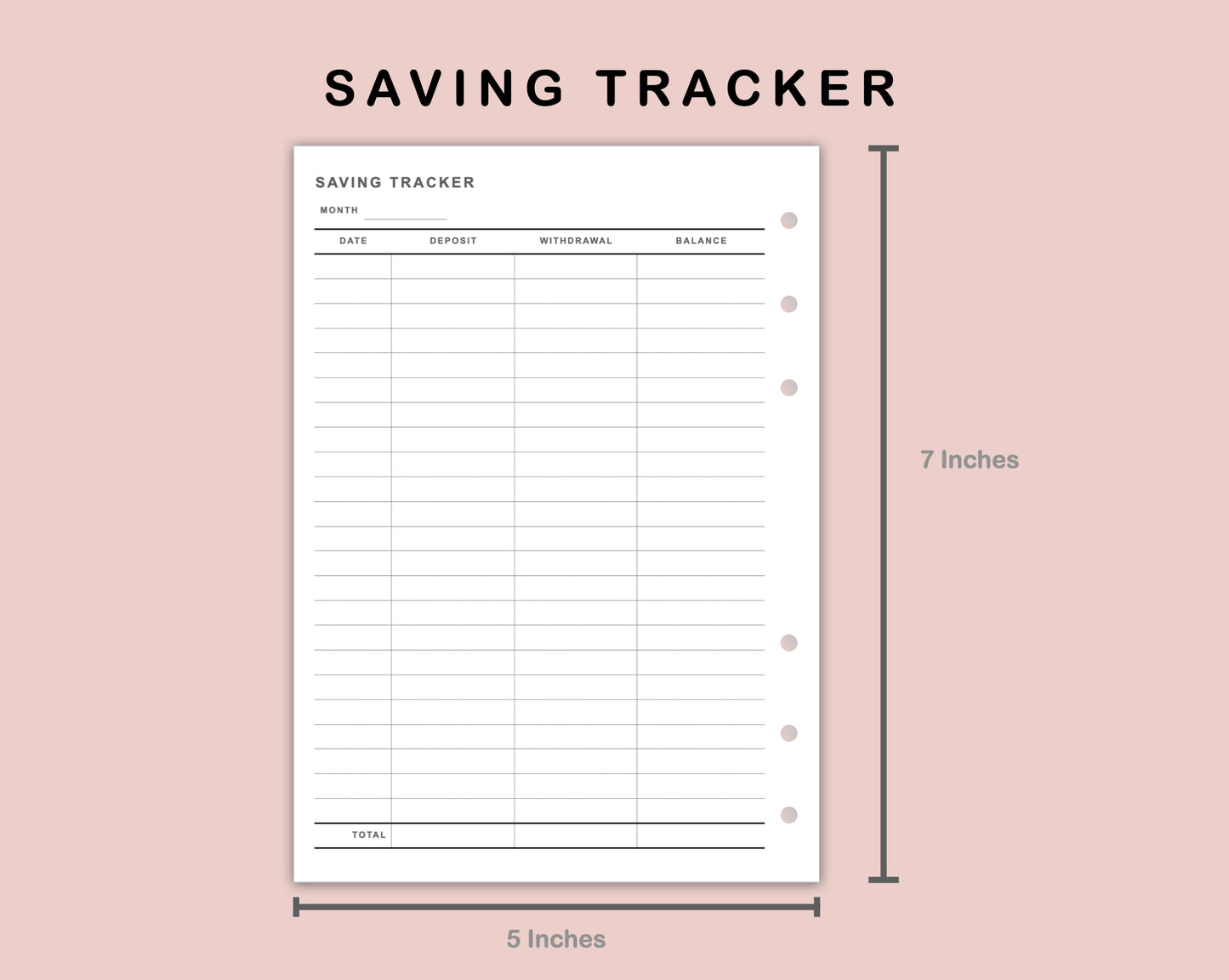 B6 Inserts - Saving Tracker