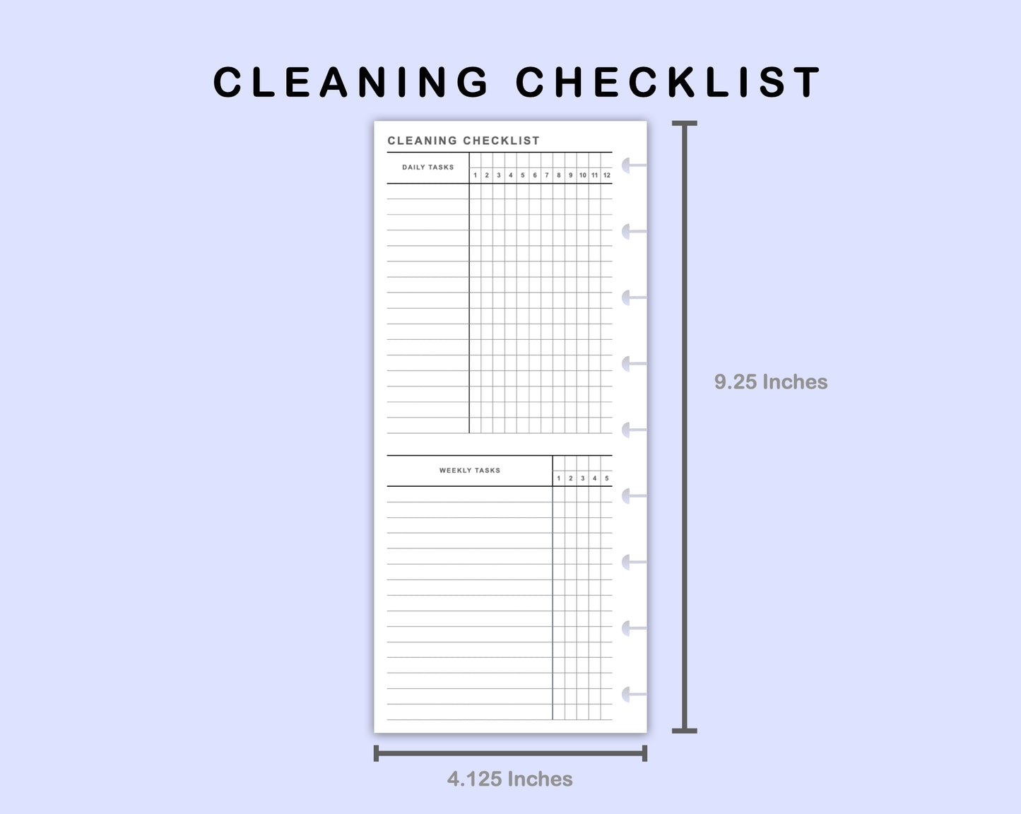 Skinny Classic HP Inserts - Cleaning Checklist