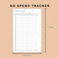 Mini Happy Planner Inserts - No Spend Tracker