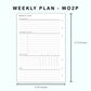 Personal Wide Inserts - Weekly Plan - WO2P - with Habit Tracker