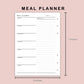 B6 Inserts - Meal Planner with Grocery List