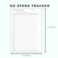 Personal Wide Inserts - No Spend Tracker