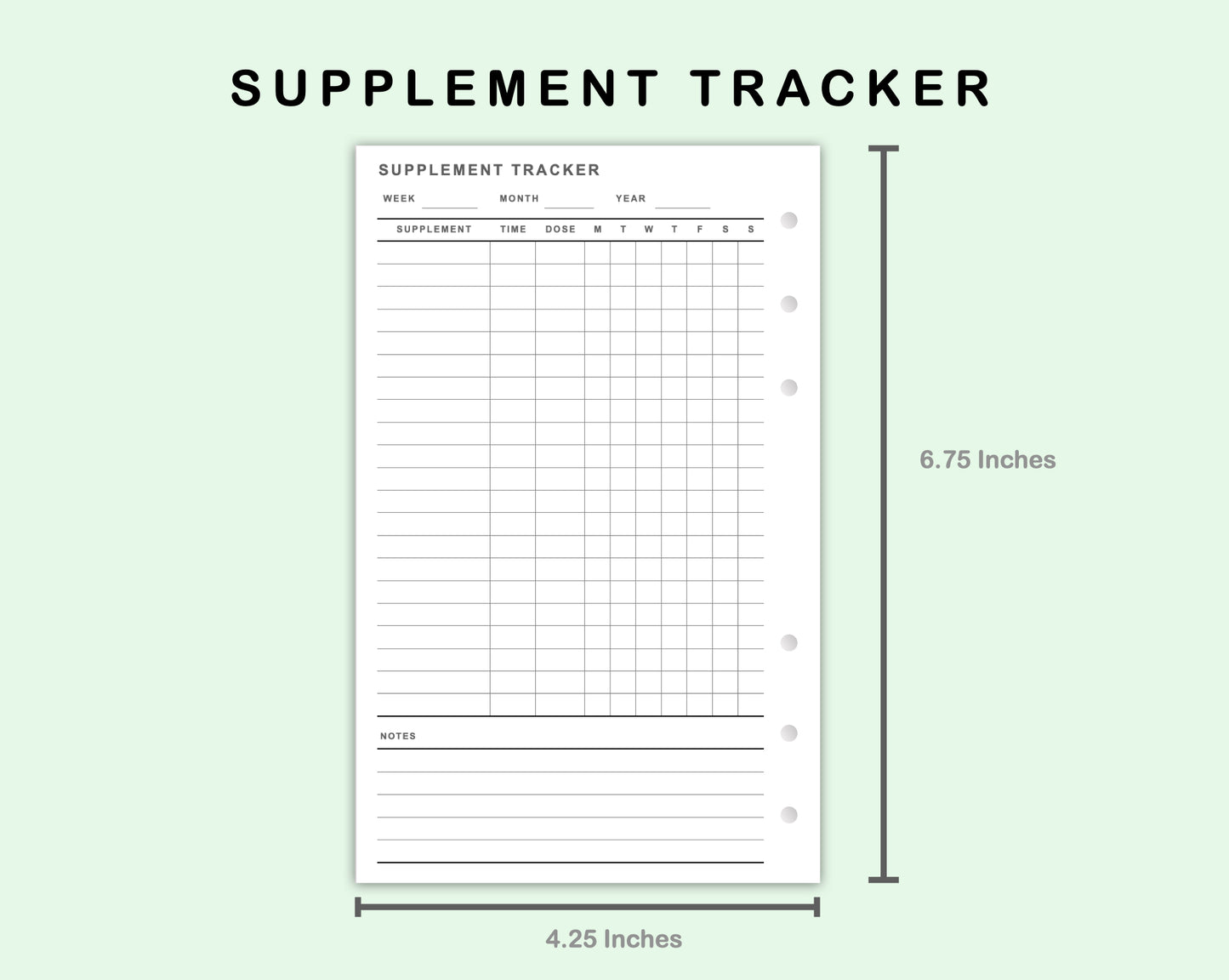 FC Compact Inserts - Supplement Tracker