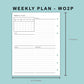 B6 Wide Inserts - Weekly Plan - WO2P - with Calendar