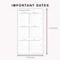 Personal Inserts - Important Dates