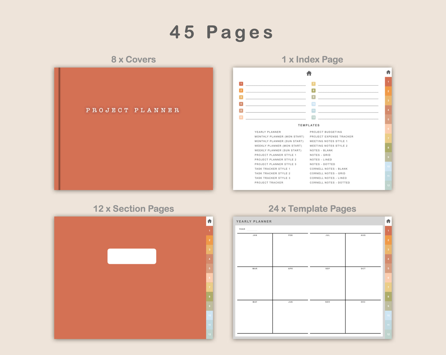 Digital Project Planner - Landscape - Autumn