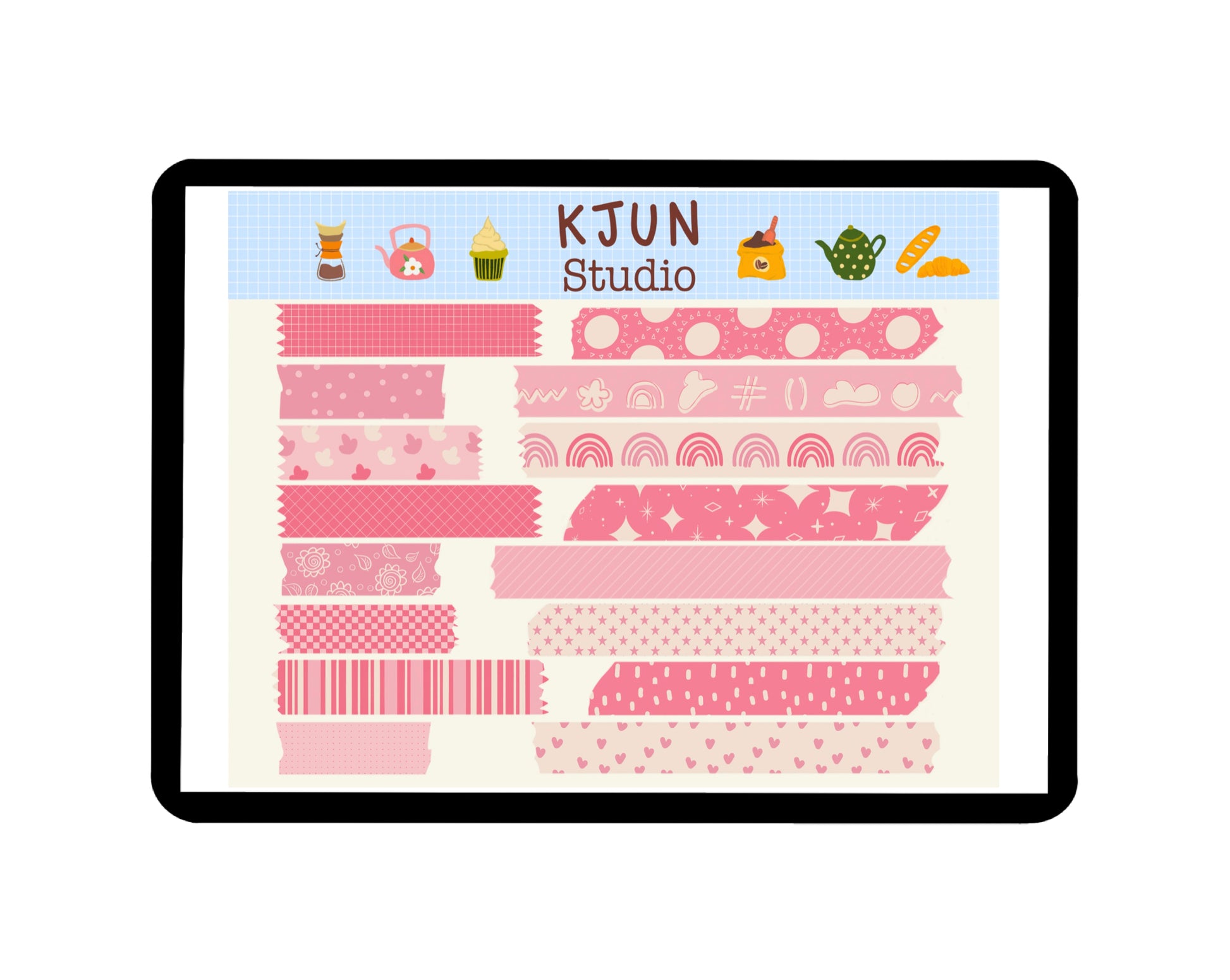 Digital Washi Tape - Lovely in Pink