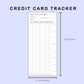 Skinny Classic HP Inserts - Credit Card Tracker
