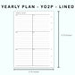 Personal Wide Inserts - Yearly Plan - YO2P - Lined