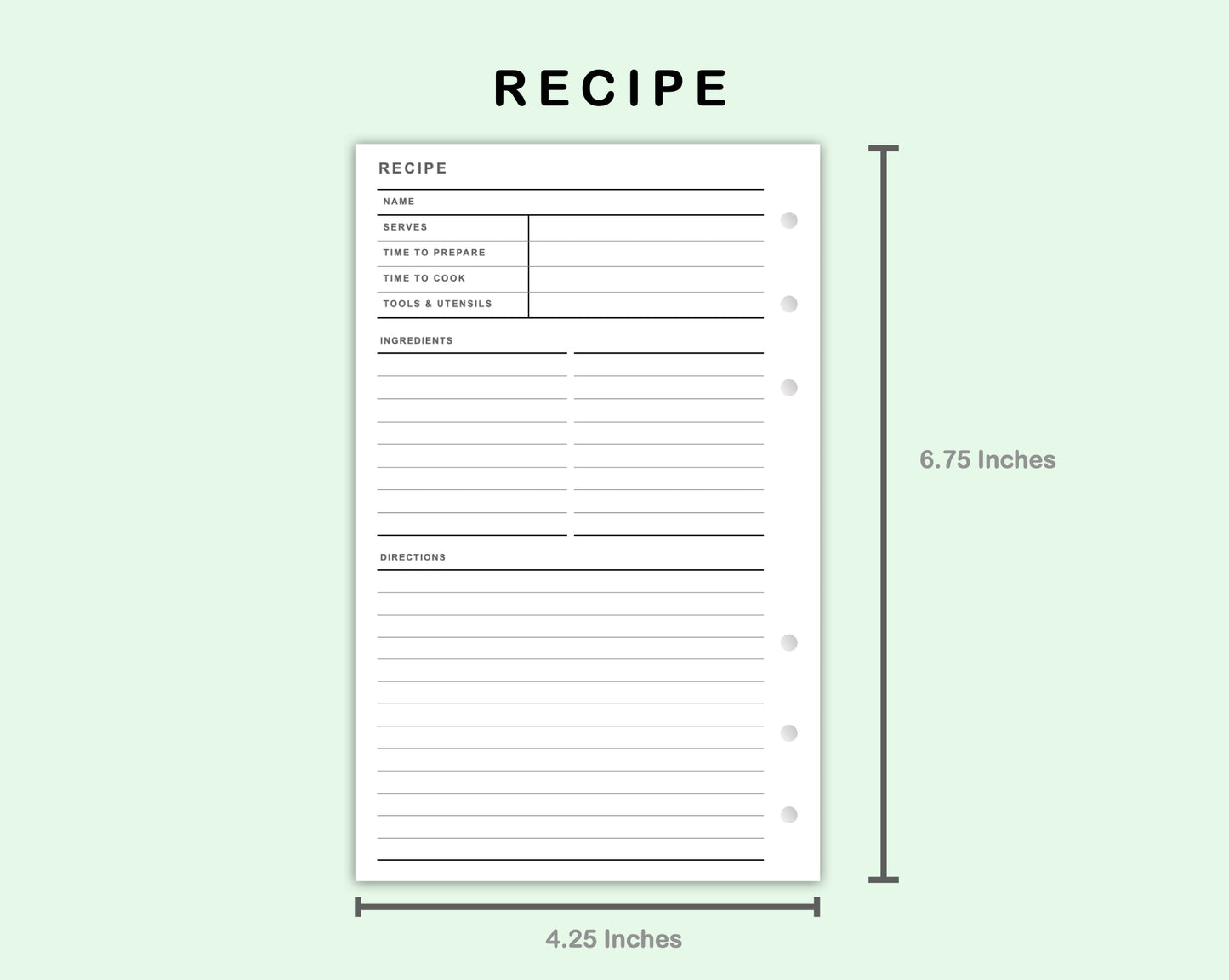 FC Compact Inserts - Recipe