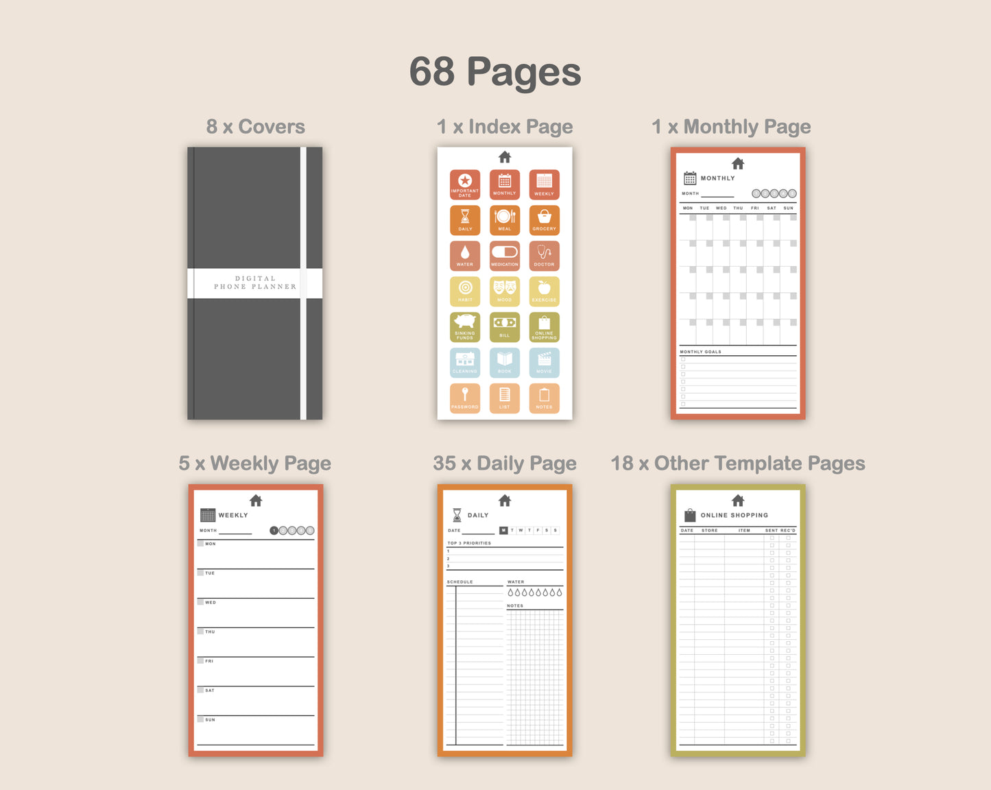 Digital Phone Planner - Autumn