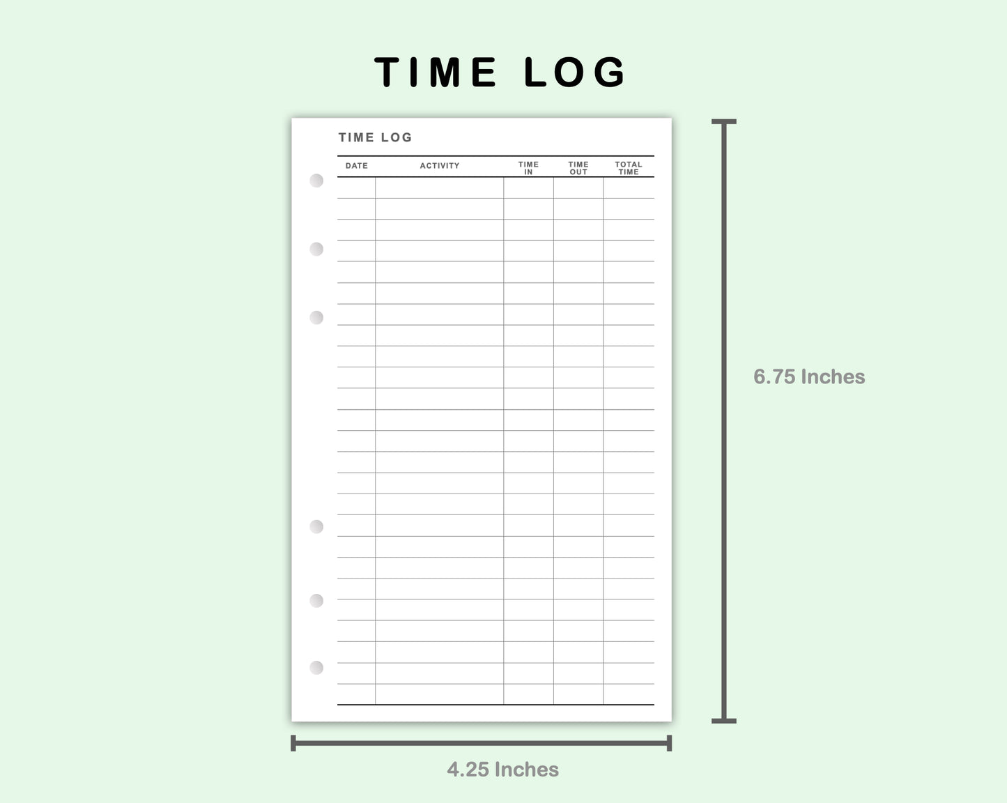 FC Compact Inserts - Time Log