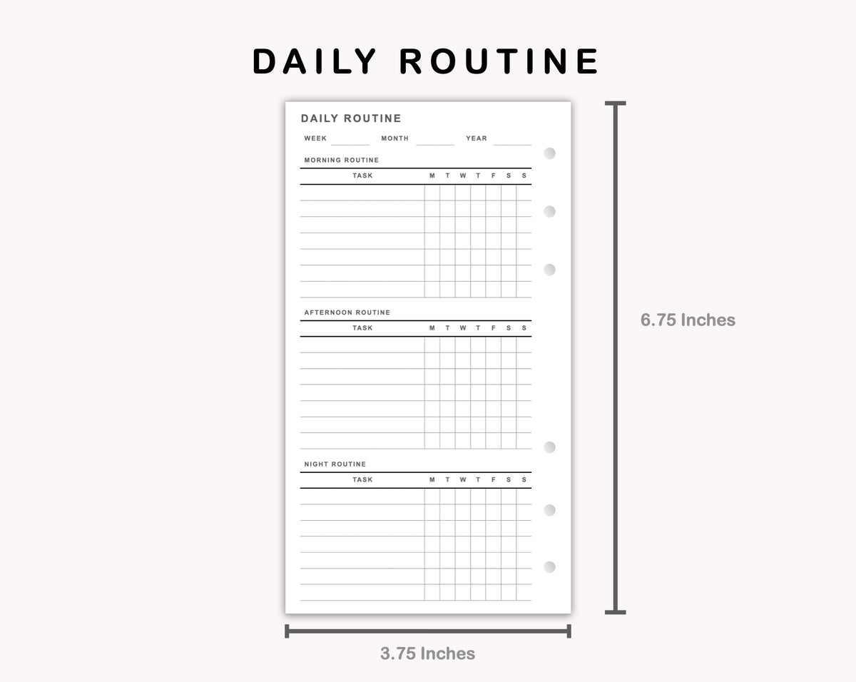 Routine Inerts Personal Inserts - Daily Routine – kjunstudio