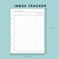B6 Wide Inserts - Inbox Tracker