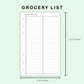 FC Compact Inserts - Grocery List