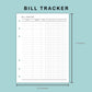 B6 Wide Inserts - Bill Tracker