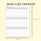Classic HP Inserts - Wish List Tracker by Wish List For