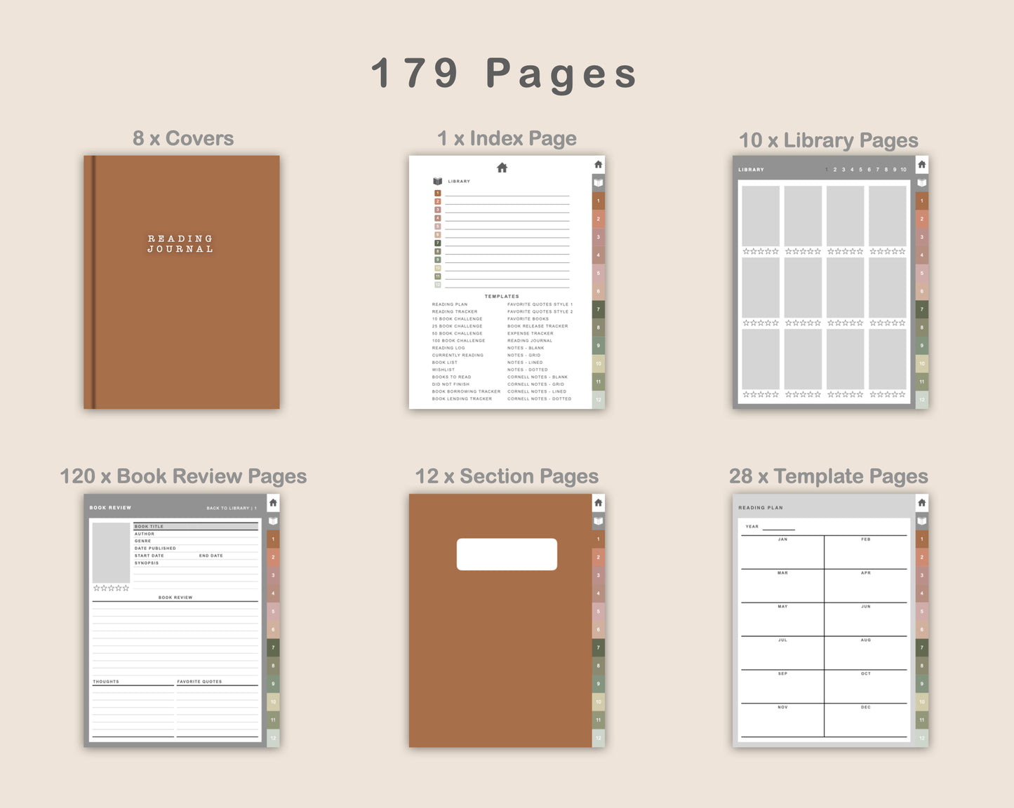 Digital Reading Planner - Portrait - Neutral