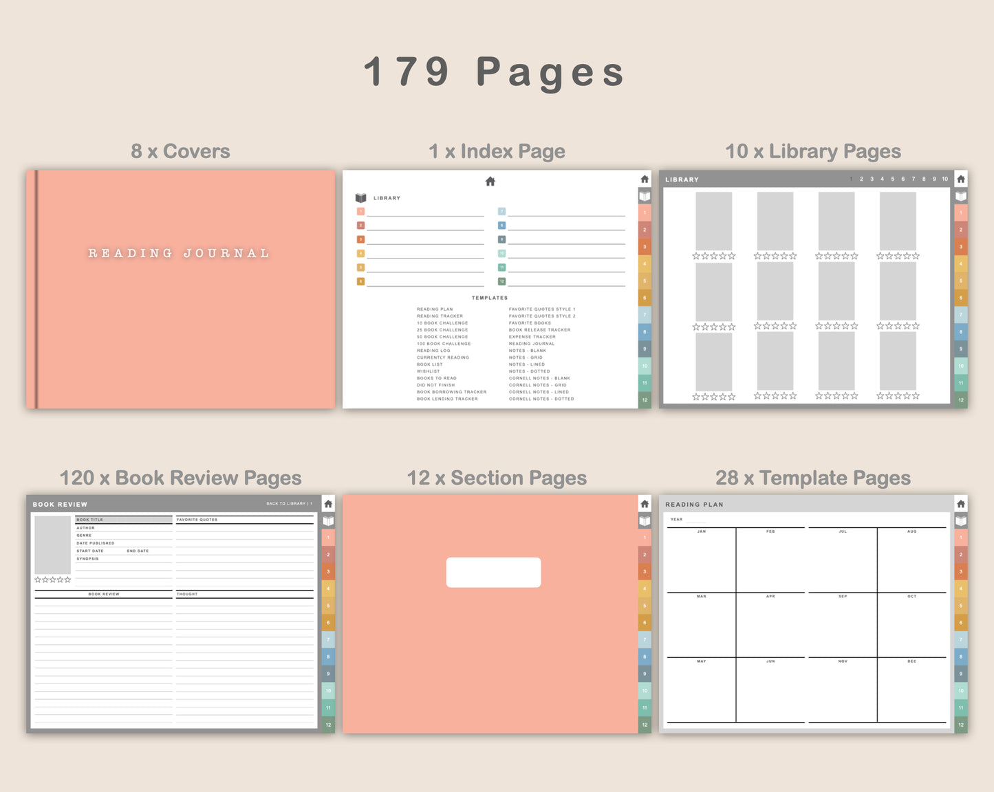 Digital Reading Planner - Landscape - Boho