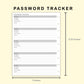 Classic HP Inserts - Password Tracker