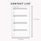 Personal Inserts - Contact List