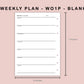 B6 Inserts - Weekly Plan - WO1P - Blank