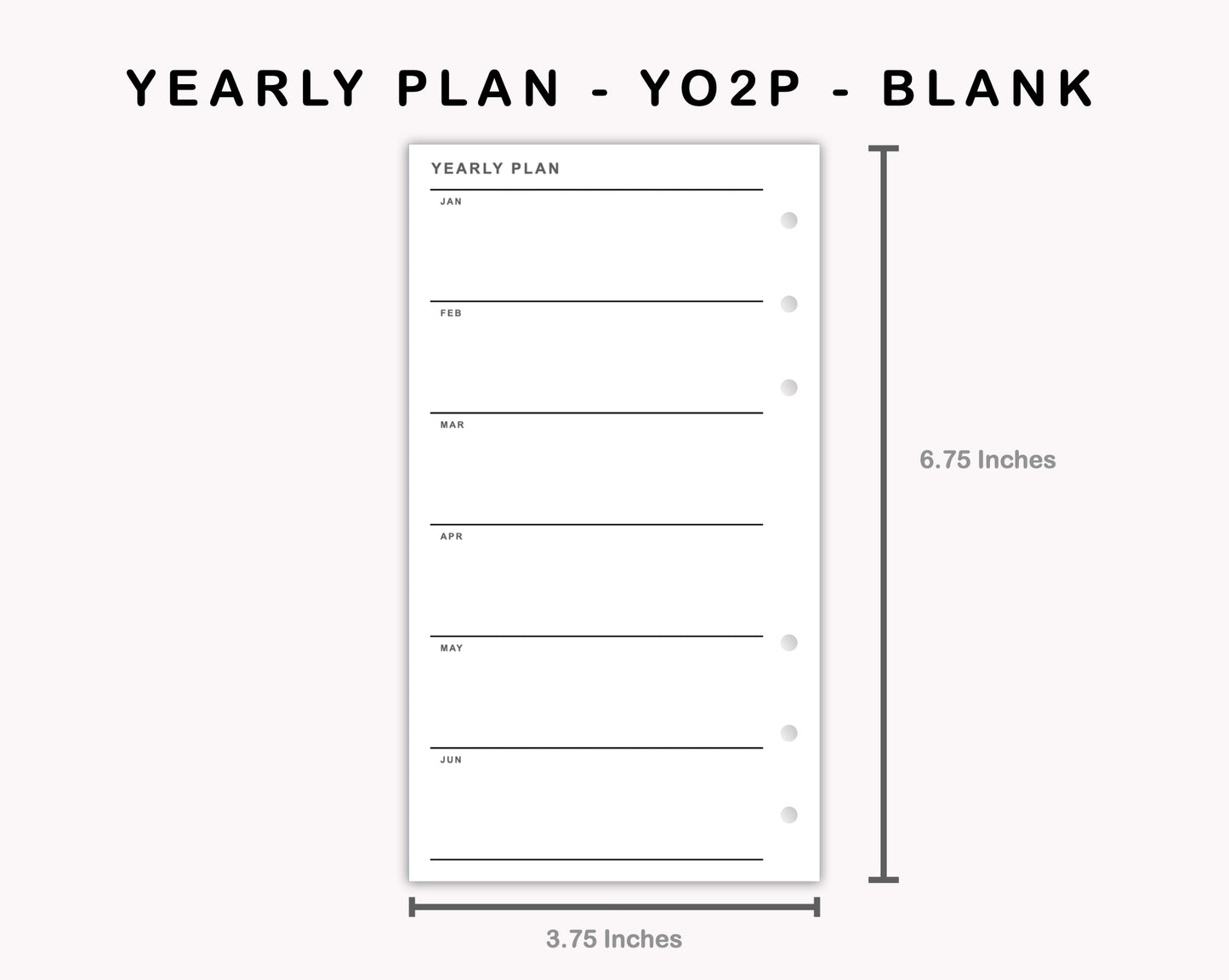Personal Inserts - Yearly Plan - YO2P - Blank