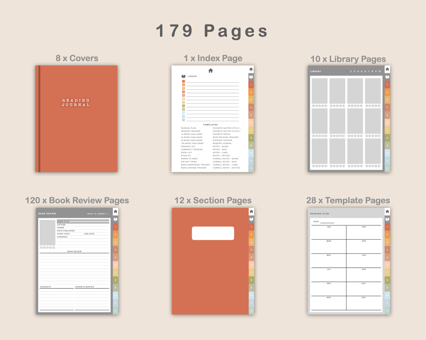 Digital Reading Planner - Portrait - Autumn