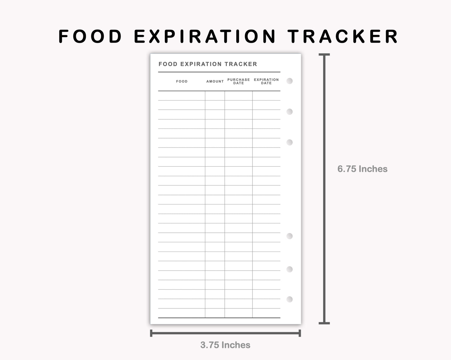 Personal Inserts - Food Expiration Tracker