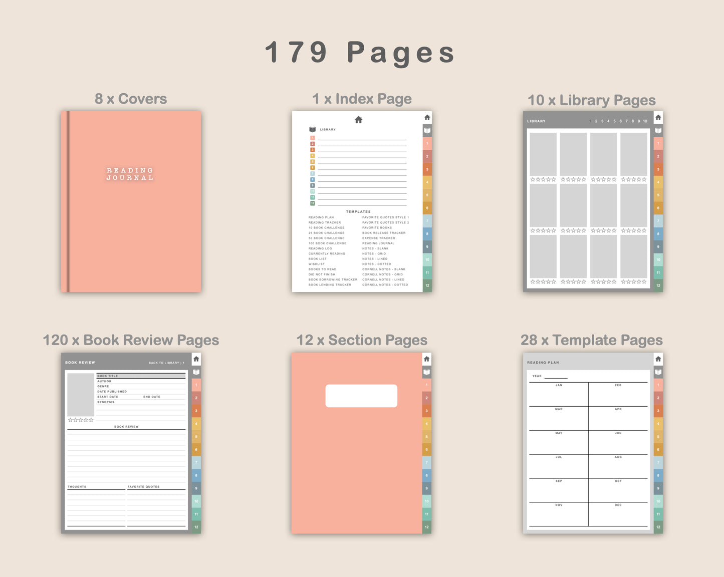 Digital Reading Planner - Portrait - Boho