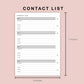 B6 Inserts - Contact List