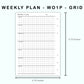 Personal Wide Inserts - Weekly Plan - WO1P - Grid
