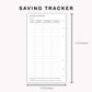 Personal Inserts - Saving Tracker