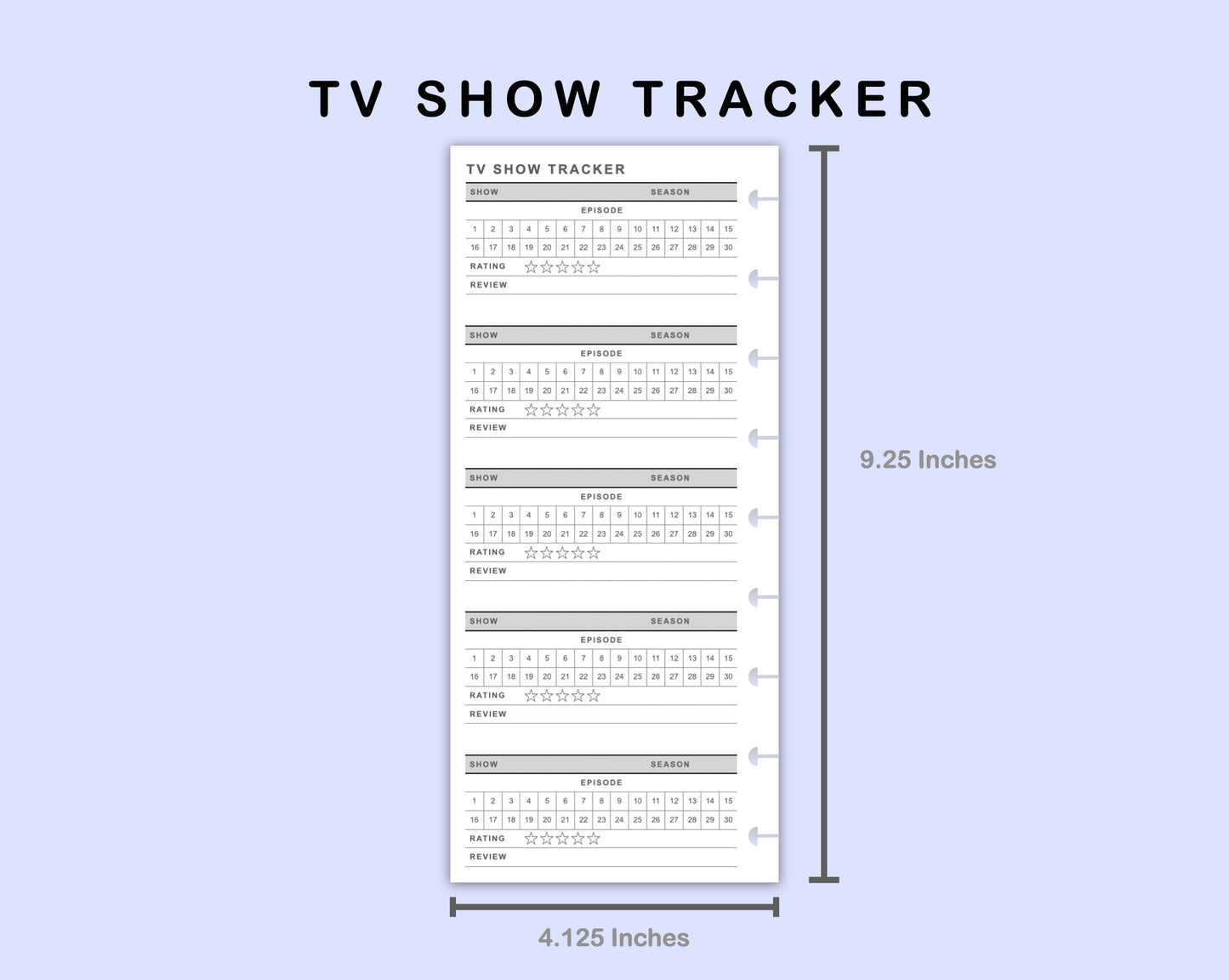 Skinny Classic HP Inserts - TV Show Tracker