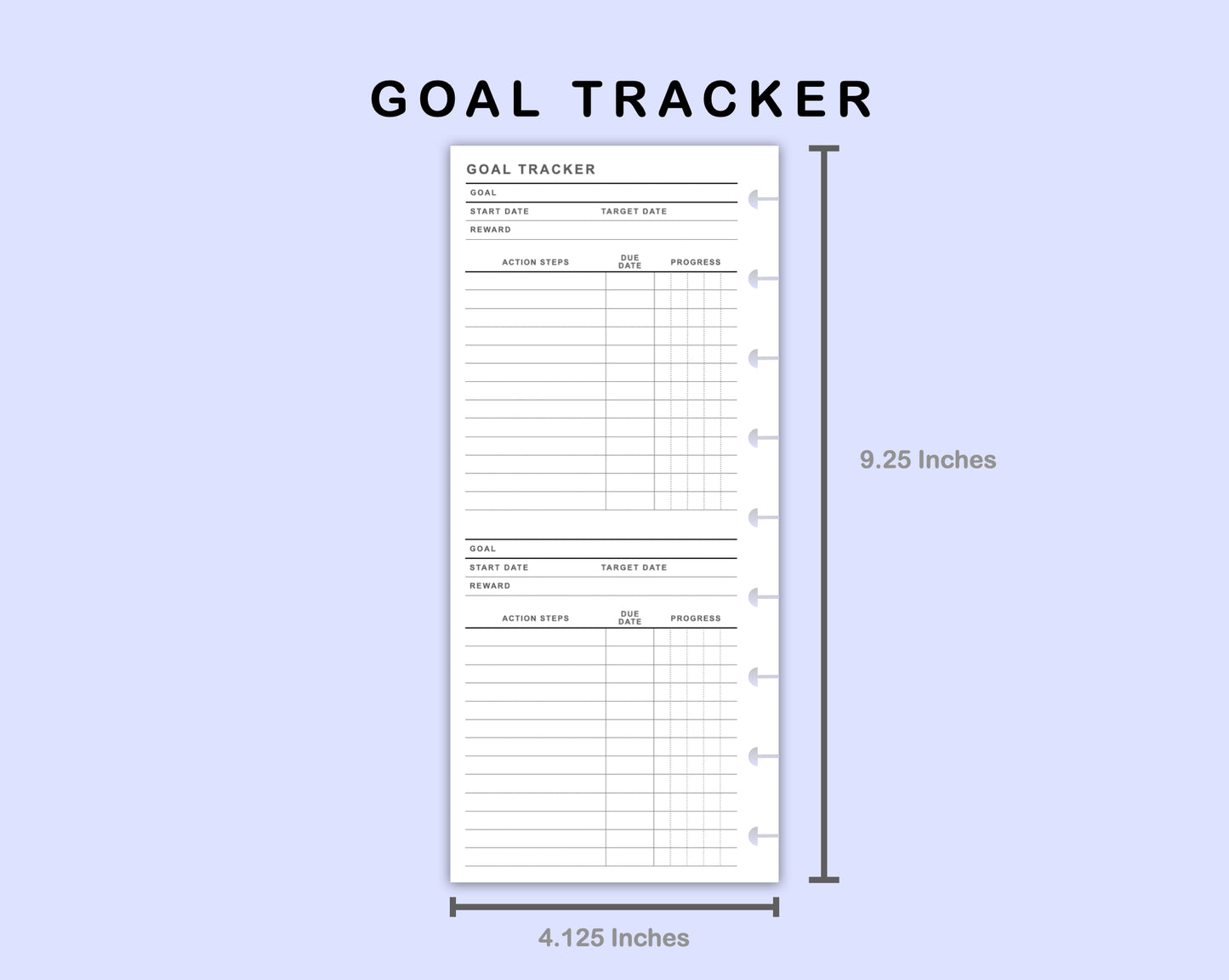 Skinny Classic HP Inserts - Goal Tracker