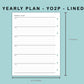 B6 Wide Inserts - Yearly Plan - YO2P - Lined