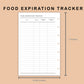 Mini Happy Planner Inserts - Food Expiration Tracker