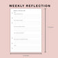 B6 Inserts - Weekly Reflection