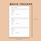 Mini Happy Planner Inserts - Movie Tracker