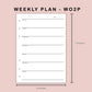 B6 Inserts - Weekly Plan - WO2P - with Habit Tracker