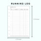 Personal Wide Inserts - Running Log