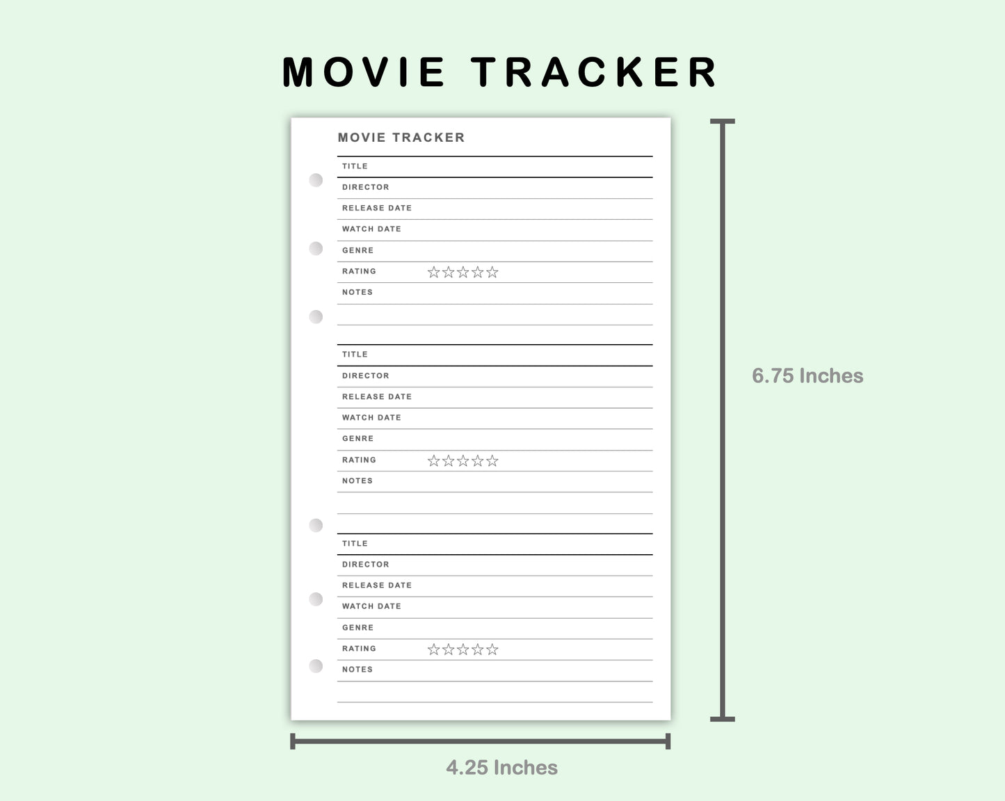 FC Compact Inserts - Movie Tracker