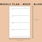 Mini Happy Planner Inserts - Weekly Plan - WO2P - Blank