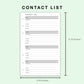 FC Compact Inserts - Contact List
