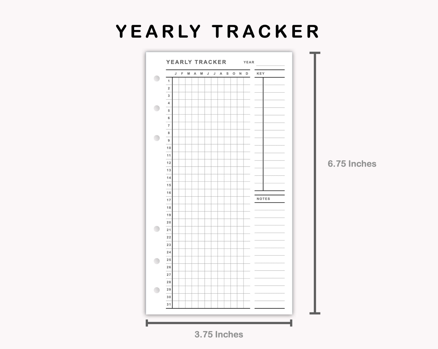 Personal Inserts - Yearly Tracker