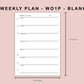 B6 Inserts - Weekly Plan - WO1P - Blank