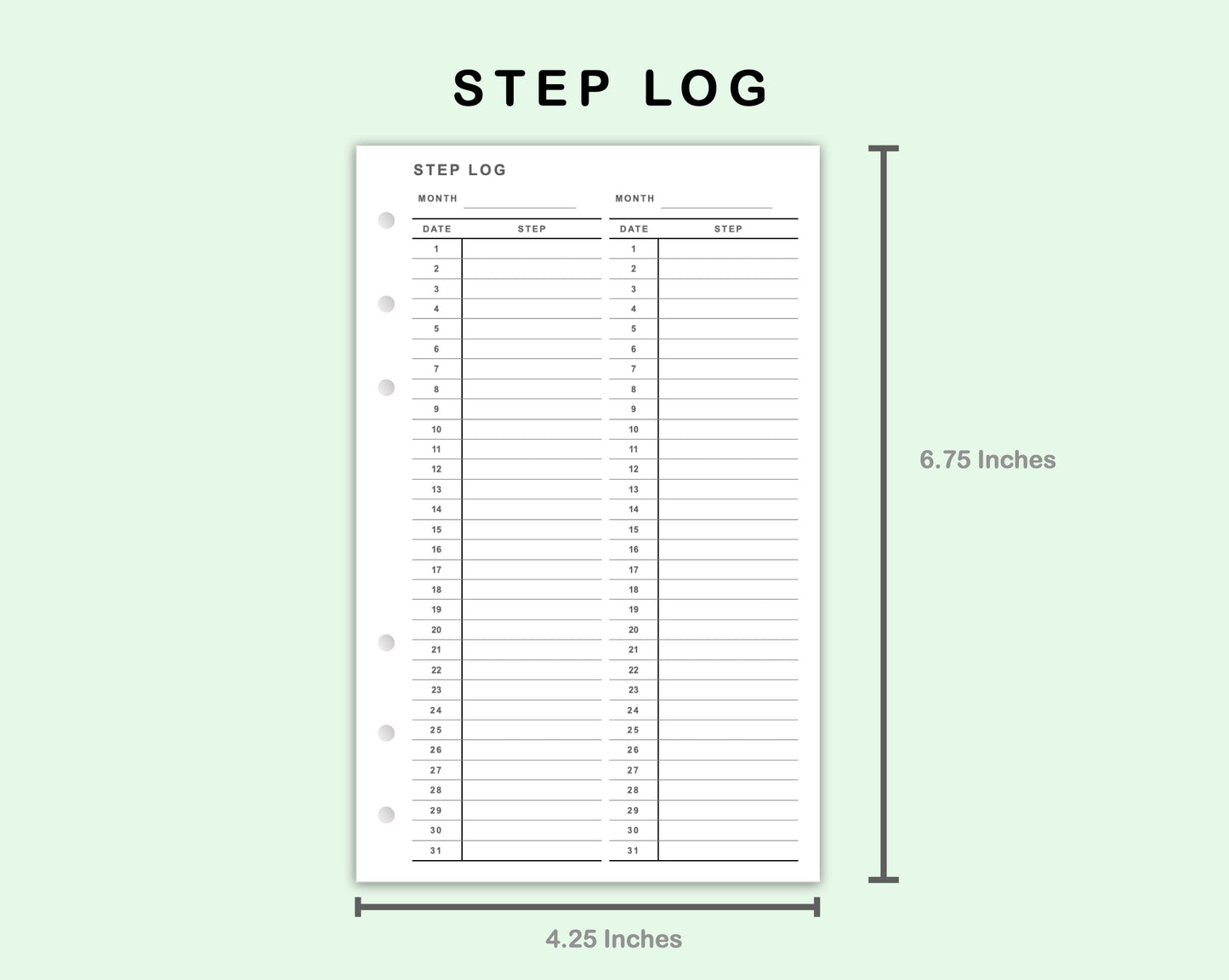 FC Compact Inserts - Step Log