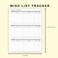 Classic HP Inserts - Wish List Tracker by Category