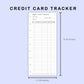Skinny Classic HP Inserts - Credit Card Tracker